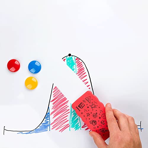 Image of Trodat Classmates Magnetic Whiteboard Eraser - Blue Soft Grip White Board Duster for Dry Erase Markers & Chalk - Strong Magnet for Whiteboards, Planners, Calendars & Classroom Use