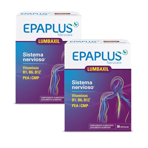 EPAPLUS Nervicare, Lumbaxil Pack 2 Unidades de 30 Comprimidos (60 en total) Complemento Alimenticio que Ayuda al Funcionamiento Normal del Sistema Nervioso por su Contenido en Vitaminas B1, B6 y B12