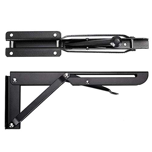 Preisvergleich Produktbild Regal Klammern Schwerlast Klappwinkel Edelstahl Klappkonsole Schwarz Wandhalter Bücherregal Schwarz Schwerlastkonsole Klappbar Regalträger Klappbar In Edelstahl Maximale Tragfähigkeit 50kg 2 Stück