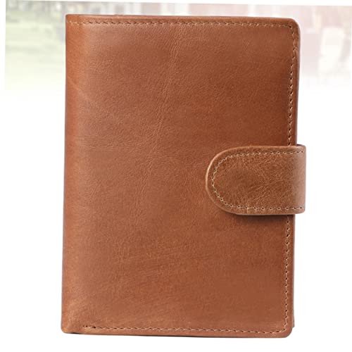 Beaupretty Rfid Blocking Vintage Genuine Leather Wallet for Men Multifunctional Multi Card Holder Coin Purse Portable Clutch with Magnetic Protection Light Brown Stylish Wallet for Office and2