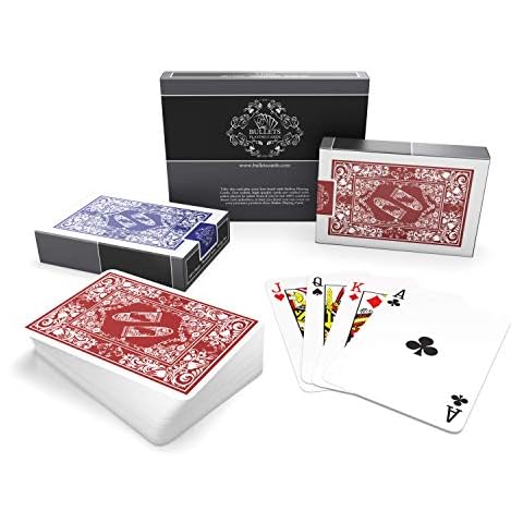 Bullets Playing Cards wasserfeste Plastik Spielkarten - Bridge Size - Standard Index - Pokerkarten Kartenspiel Kartendeck Skatkarten im Doppelpack - 2 Eckzeichen Cover