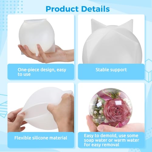 Moule en silicone sphère lot de 2 grand format pour coulée de résine époxy sans couture