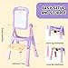 AuntyFey Easel for Kids, Toddler Easel, Double-Sided Chalk Board Kid, White Board, Kid Art Easel, Art Easel Age 4-8, Christmas Gift, Pink&Purple