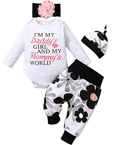 Image of Yvowming Newborn Baby Girl Clothes Infant Baby Ruffle Romper +Pants + Headband Toddler Girl Outfits Set