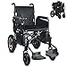 H&1 Sedia a rotelle elettrica Scooter Elettrico per Anziani Leggero per disabili a Doppio Uso Manuale Elettrico Pieghevole Portatile Nero