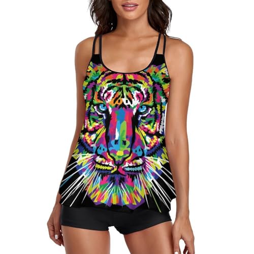 Maillot de bain tankini ensembles bikini avec short de garçon pour femme