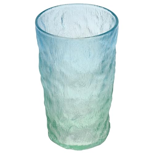 KJHBV Vaso Fácil de Limpiar de Vidrio Azul Diseño Degradado de Agua y Textura de Hielo y Adecuado para Té, Adecuado para Bodas y Celebraciones en Casa