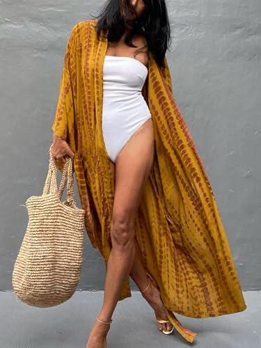 Image of Kaftan Dresses for Women Plus Size Summer Beach Dress with Print and Swim Cover Ups