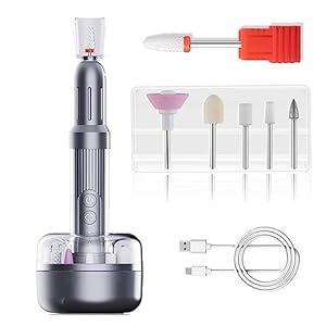 Nail Drill, Professional Electric Nail Drill Manicure Machine, Portable Rechargeable Nail Sander Nail Tools for Home Stable Six Gears Professional Nail Tools