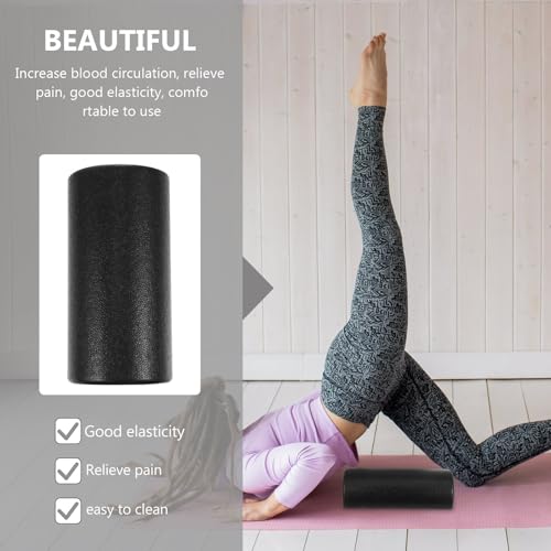 Rodillo de Yoga Toyvian EPP Semirredondo de 30 cm, Superficie Lisa, Negro, para Masaje Muscular y Accesorios de Yoga para Alivio de Espalda y Fitness miniatura 3