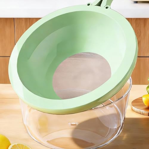 Cuenco limpiador de frutas multifunción con escurridor de ensalada y colador de doble capa 5