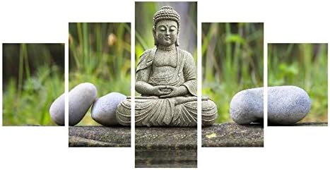 5 Pieces Buddha Paintings on Canvas Wall Art Print for Home Decoration No Frame