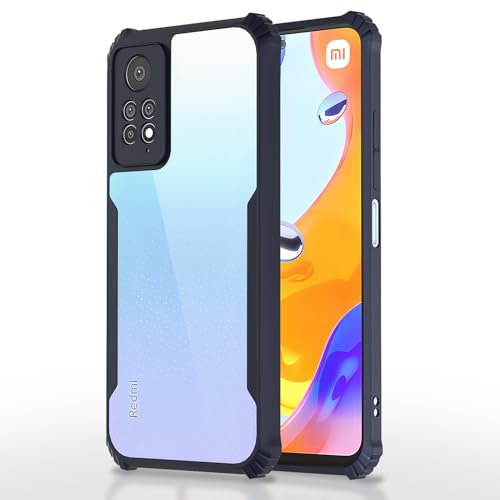 Image of Outlouders Back Cover for Redmi Note 11 Pro 5G /Note 11 Pro Plus 5G | Ultra Hybrid Transparent | Full Camera Protection | Raised Edge | Crystal Clear Bumper Case (Blue)