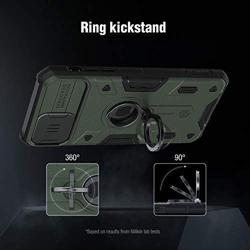Image of Nillkin iPhone 11 Case Military Grade, Drop Tested Protective Case with Kickstand Ring and Slide Camera Cover, Compatible for Apple iPhone 11 6.1 Inch 2019, Black