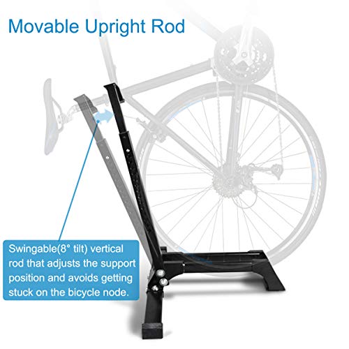 Qualward Bicycle Stand Vertical Bike Rack Floor Adjustable Upright Design, Space Saving for Living Room, Bedroom or Garage