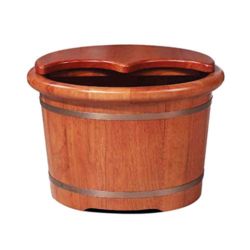 Tina de madera para baño de pies con tapa