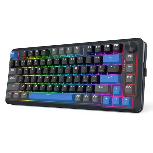 Image of Redragon K681 Wireless Mechanical Keyboard, Gasket Mounted RGB Gaming Keyboard with Volume Knob, MDA-Profile, Pre-Lubed Linear Switches, 81 Keys 75％ Tri-Mode Hot Swappable for PC /Xbox /Ps4 /5 (Blue)