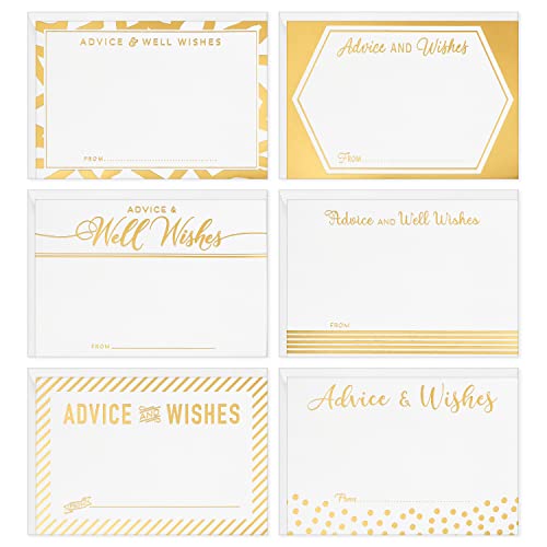Cartes de vœux de mariage Hallmark blanche et or pour célébrer les jeunes mariés