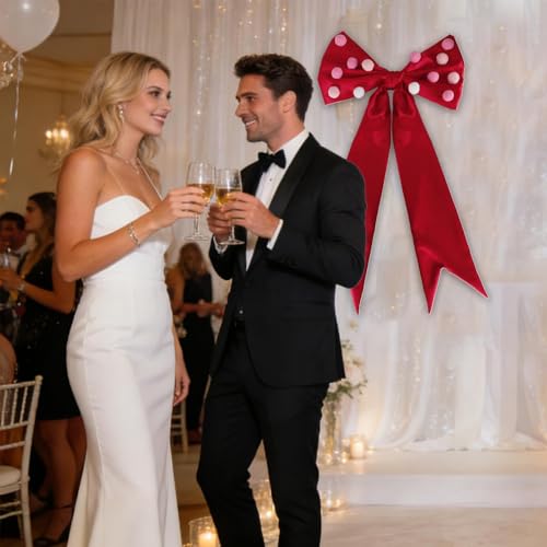 Cinta para decoración de San Valentín con nudos de pompones para muebles 3