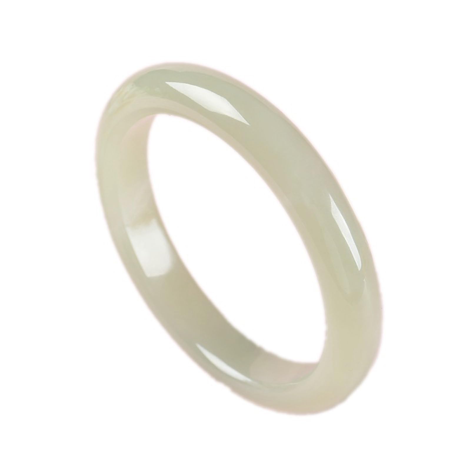 Bracciale rigido in vera giadeite bianca per donna Braccialetti con pietre preziose naturali per ragazze Braccialetti Regali di buona fortuna