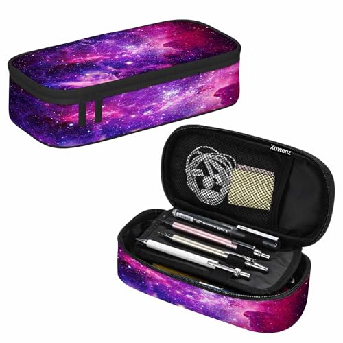 Image of Galaxy Pencil Bag Purple Blue Burst Star Space Starry Sky Big Capacity Pencil Case Pencil Pouch Pen Bag for School Boy Girl Teen Men Women