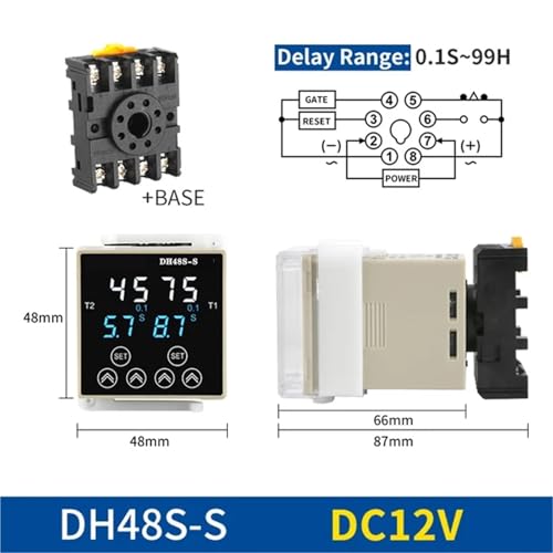 Relais temporisé DH48S-S 12V évite la surchauffe par cycle programmable - 3