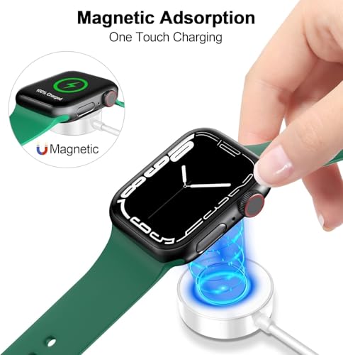 Image of Sounce USB 3.0 Magnetic Smart Watch Charger Cable, Fast Wireless Charging Cord Compatible with Watch Series Ultra 2 /Ultra, Series 9 /8 /7 /6 /5 /4 /3 /2 & SE /SE2, 3 ft Magnetic Charging Dock Cable - White