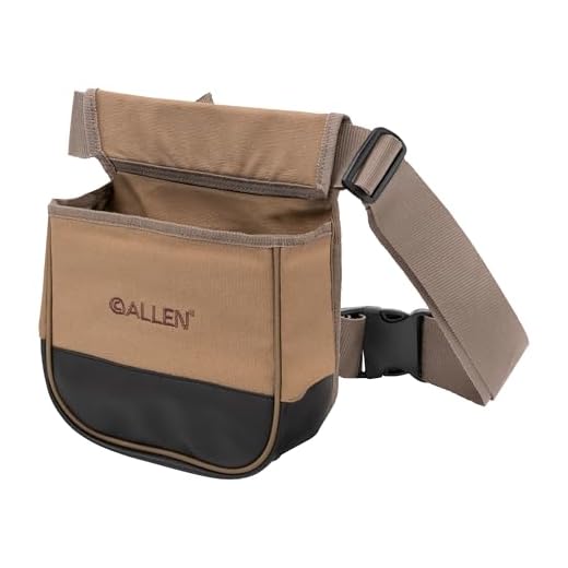 Allen Company Shotgun shell Bag, Double Compartment, Canvas, clay or trap shooting bag for shotgun shels,Tan