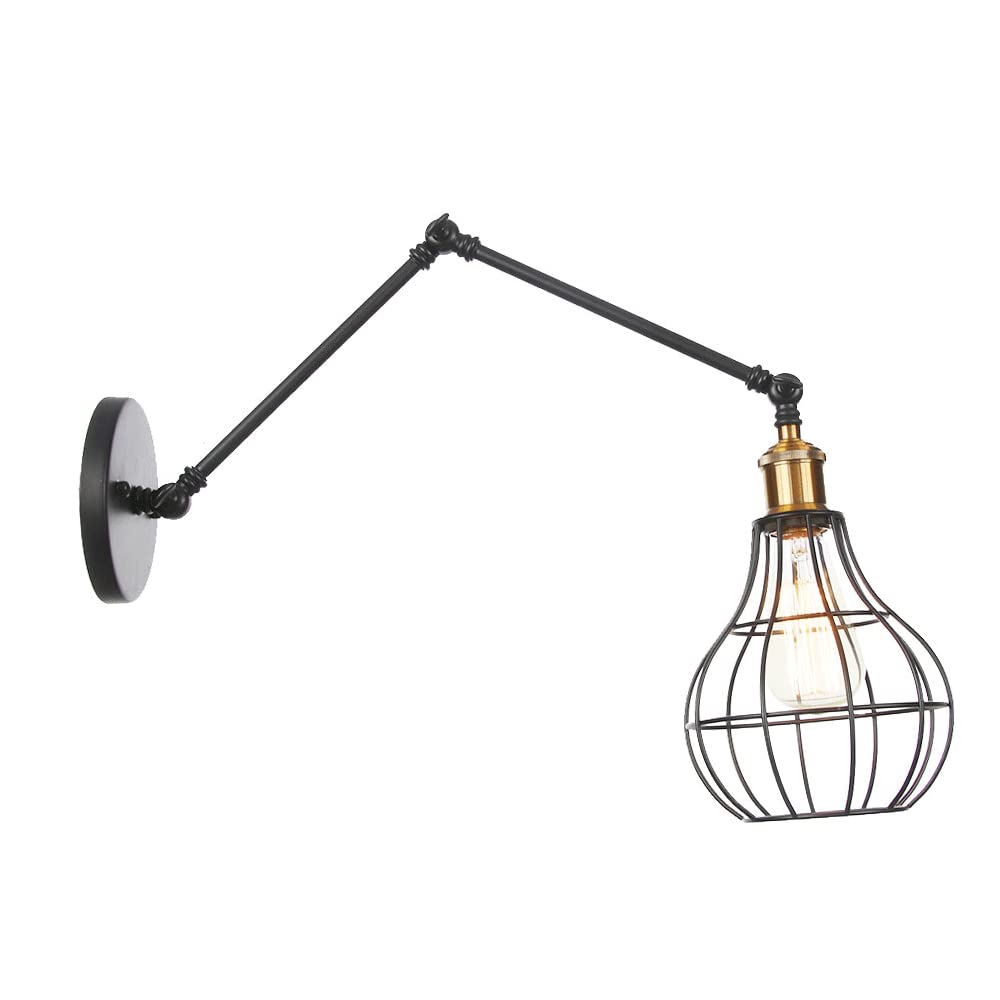 FYZDLAOR Hardwired Industrial Wall Sconce,Vintage Wall Sconces,for Farmhouse Wall Lighting Fixture for Bedroom, Headboard,Garage, Porch(E27)