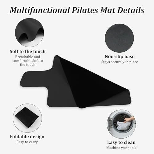 Anti-Skid Pilates Reformer Mat with Black Bag, Packable (Black) by Generic - Used condition - Image 3