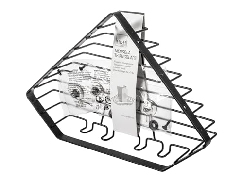 Étagère d'angle en fer noir H&H pour optimiser un petit espace - 3