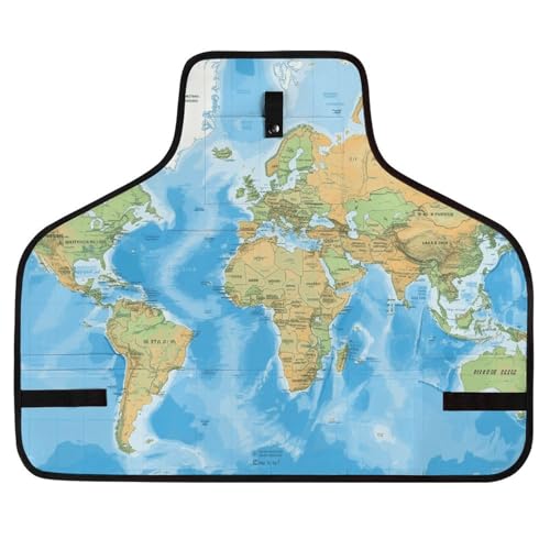 Delantal de trabajo con mapa mundial y 8 bolsillos miniatura 1