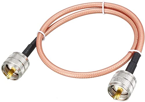 KFidFran Low Loss RF Coaxial Cable Connection Coax Wire R-g-142, PL-259 UHF Male to PL-259 UHF Male 50cm(Verlustarme HF-Koaxialkabelverbindung Koaxialkabel R-g-142, PL-259 UHF-Stecker auf PL-259 UH