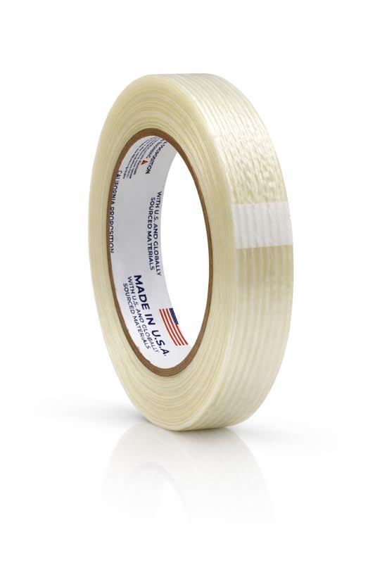 WOD UFST39 Fiberglass Reinforced Filament Strapping Tape, 1.5 inch x 60 yds. 4 Mil, Filaments Run Lengthwise