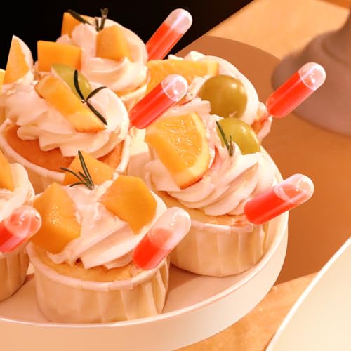 Image of Teenitor Cupcake Pipettes, 60Pcs 4ml Alcohol Infuser Plastic Pipettes Dropper Squeeze Dropper Disposable Mini Flavor Liquor Infuser for Chocolate Strawberries Cupcakes