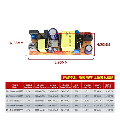 Controlador LED 30-40W aislado corriente constante para panel comercial 3
