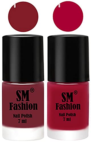 Long Lasting Nail Polish | Nail Paint Combo 7 ml Each) – Set of 2 Lip-Dark Magenta