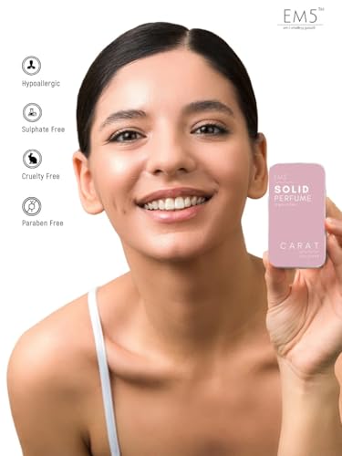 Image of EM5 Solid Perfume | Alcohol Free & Non-Greasy Cologne | Strong & Long Lasting Fragrance | 12g (Carat (Green, Floral, Powdery, Fruity))