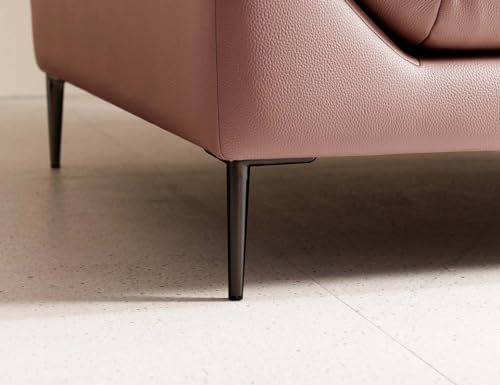 Image of Fabrique David Leatherette 2+1 Sturdy Look 3 Seater Sofa Set Light Pink | Luxury Comfortable Furniture Perfect for Home Guests Office & Living Room | Stainless Steel Legs