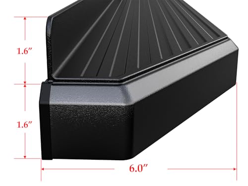 APS 6in (Black Stainless Steel Flat) Running Boards Compatible with Chevy Silverado GMC Sierra 1500 2019-2025 Crew Cab & 2500 HD 3500 HD 2020-2025 (Silverado 1500 LTD Sierra 1500 LD 2022)