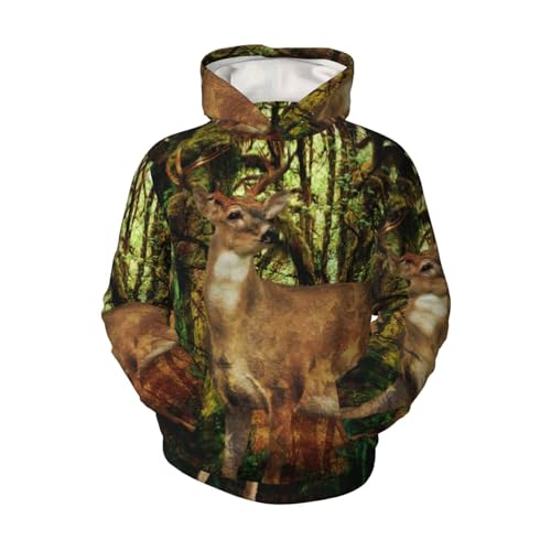Fawn In The Fantasy Forest Boy, Girls Sports Shirt Youth Pullover Fashion Hooded Sweatshirt4