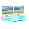 Qupui Dual Monitor Stand Riser With LED Lights - Large Desk Shelf Organizer For Computer, Laptop, Printer - View #8