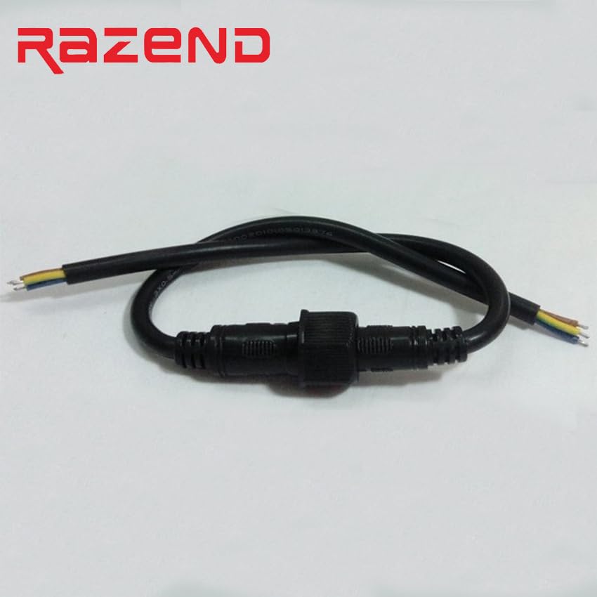 Wiring Connecting Terminals - 3 pin core Wire Waterproof led Strip Connector 3pin Wire Pigtails, 3 X 0.3(mm2), 50pairs/Lot, Black,