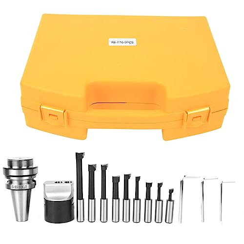9Pcs 12.5mm Boring Cutter Set F1-12 Boring Head, BT30-1-1/2-18 Boring Bar for Milling Machine