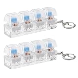 2 Stück Mini Tastatur 4 Tasten, Tastatur Schlüsselanhänger Fidget Spielzeug, Stressabbau Tool Für Büro Und Reise, Kompaktes Design Mit Transparenter Farbe