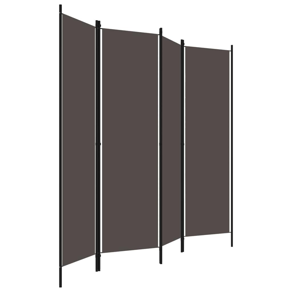 Myheimly 4-TLG. Raumteiler Klappbar Freistehend Trennwand Paravent Umkleide Sichtschutz Spanische Wand Raumtrenner Anthrazit 200x180 cm