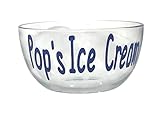 Pop's Ice Cream Bowl, Glass Personalized Dish, Large, Grandpa Gift, Grandma or Mom and Dad