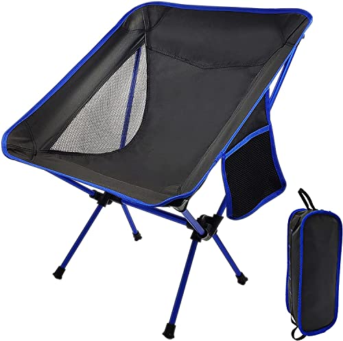 Camp Solutions Small Backpacking Chair, Compact Ultralight Camping Chair With Bottle Holder, Collapsible Lightweight Camp Chairs Foldable For Hiking, Backpack,Blue. #TOP13