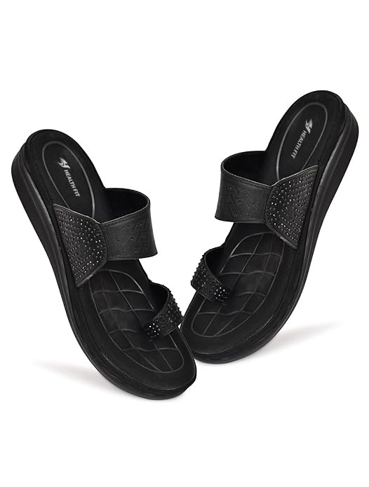 Image of HEALTH FIT EXTRA SOFT Women's Comfortable Memory Foam Doctor Slippers /Flip-Flops|Fashionable Casual & Stylish|Lightweight & Breathable|Outdoor Synthetic Casual Chappals Sandals Ladies & Girls HF24
