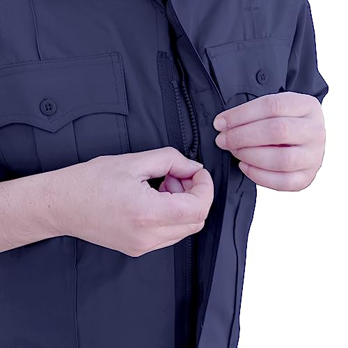 Image of First Class 100% Polyester Short & Long Sleeve Zippered Uniform Shirt 4 Pocket Hidden, Law Enforcement BDU Zipper Closure.